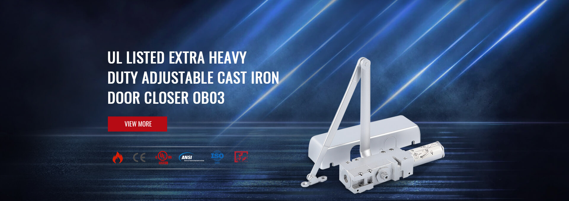 UL listed extra heavy duty adjustable cast iron door closer OB03